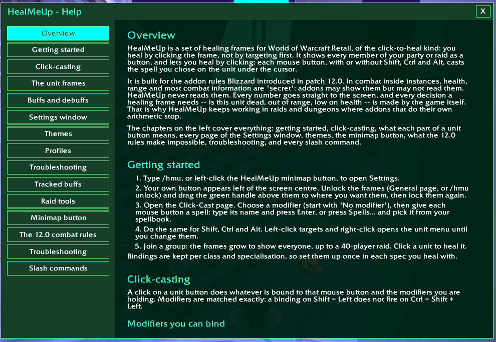 Full integrated help, everything is there!