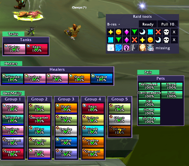 Compact Raid plates by group, during a ready check, note that you can resize all of this, its all modifiable at will
