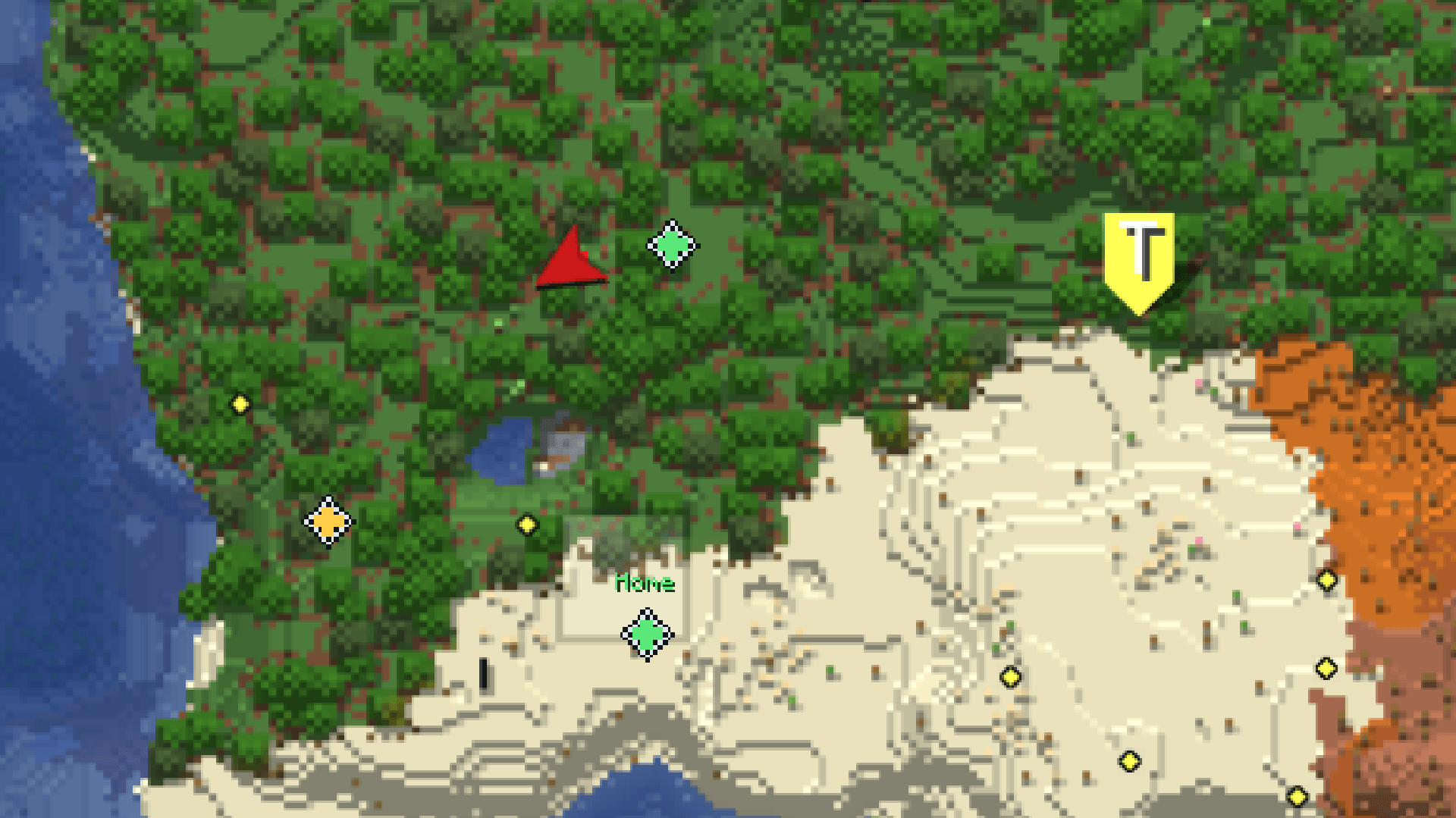 Thumbnail With Xaero’s World Map installed, your teleport points appear on its map.