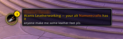 Toast for a profession request