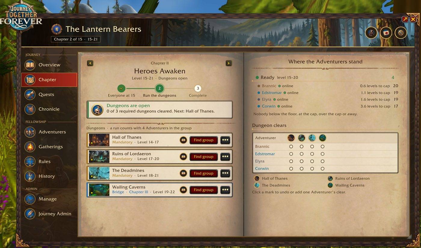 Thumbnail The stage track, the dungeons and who has cleared what.