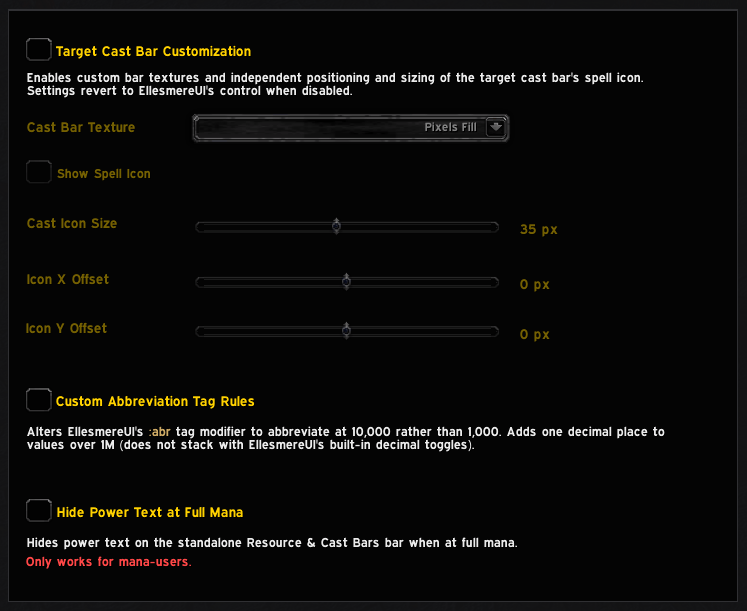 Customize target cast bars, etc.
