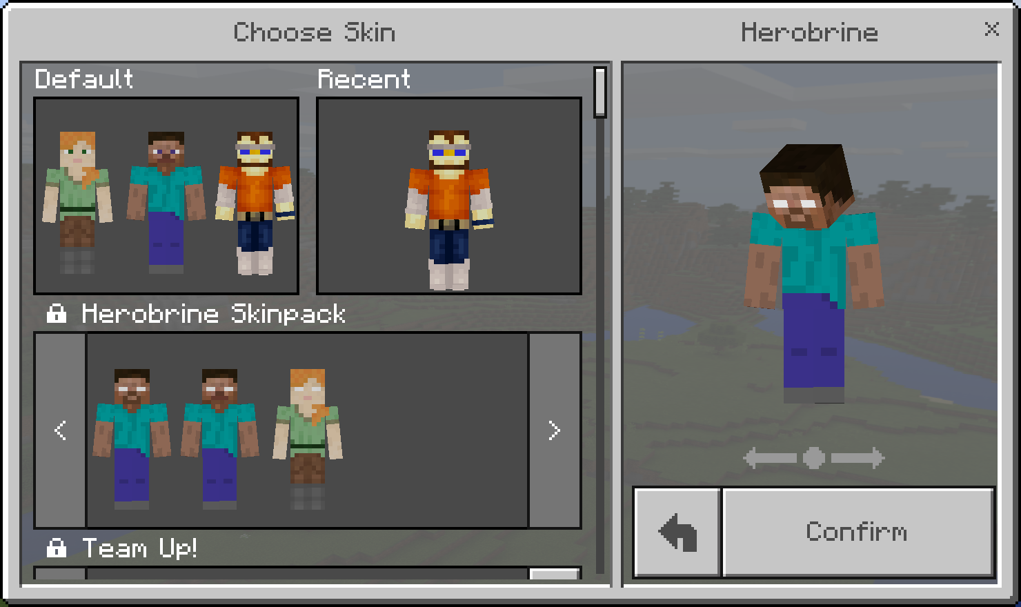 herobrine skin pack download