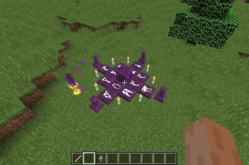 An Altar with some Rune Stones and magic torches for crafting on higher tier.