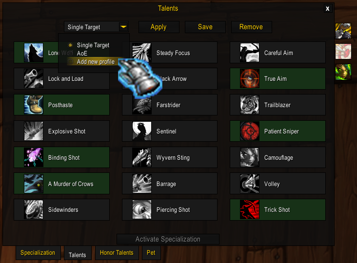 Talent Profile Dropdown