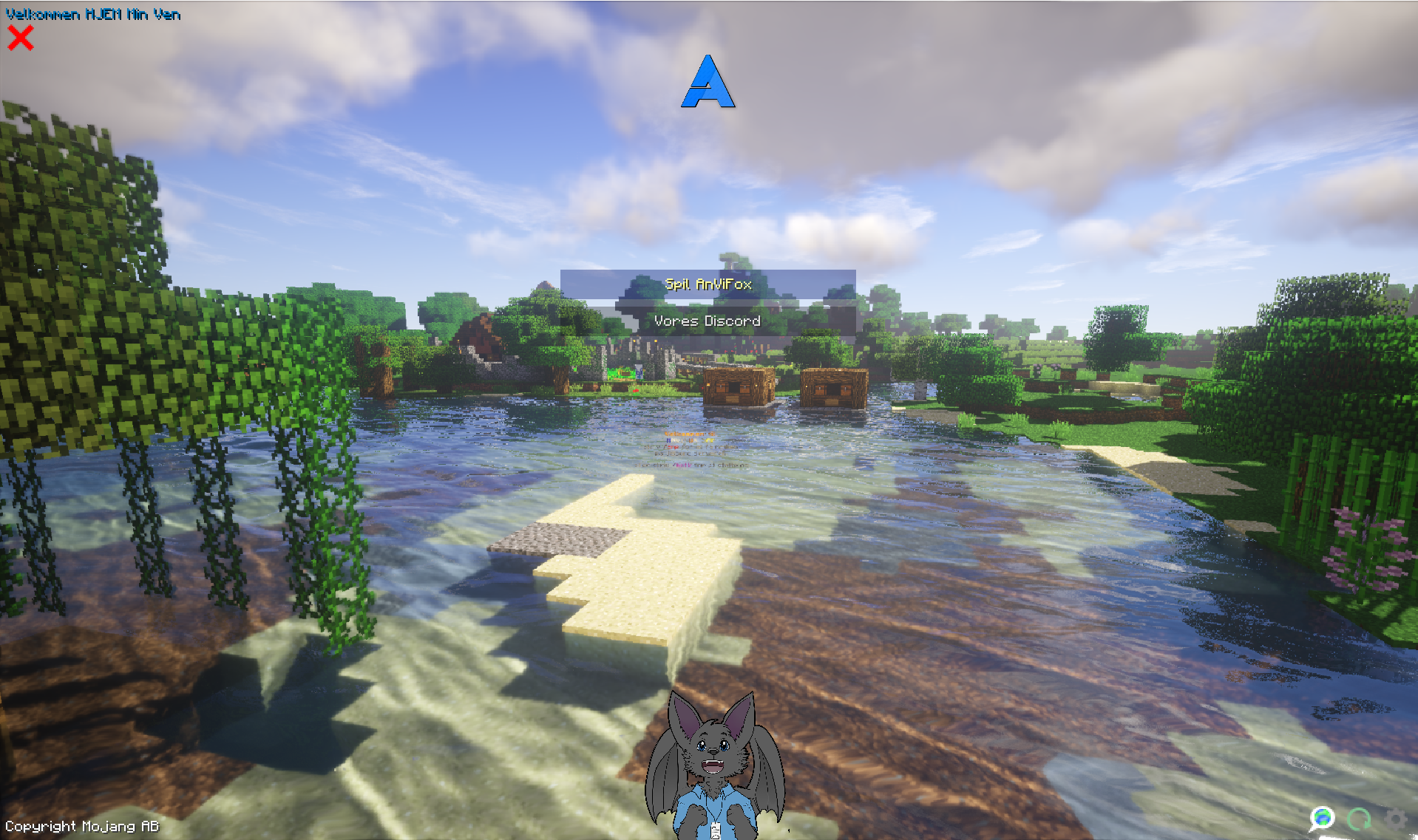 The main menu of the modpack