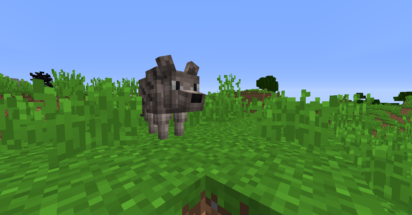 A Direwolf entity is used to make a stock image