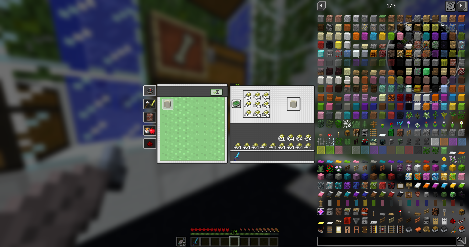 crafting table gui