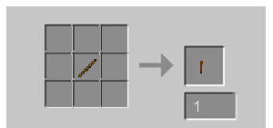 This same recipe works for creating 4 broken sticks, this is meant as a feature.
Recipe works in reverse.