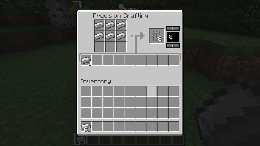 Crafting 8 Iron Bars