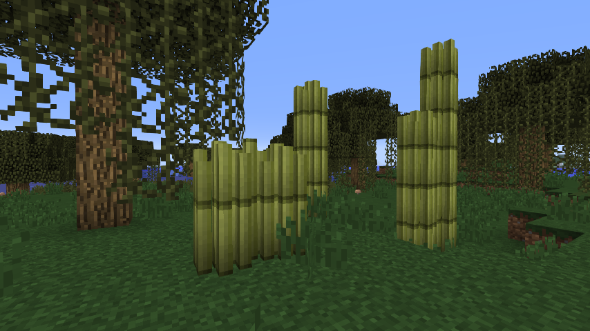 Bamboo stalks generated in a swamp biome