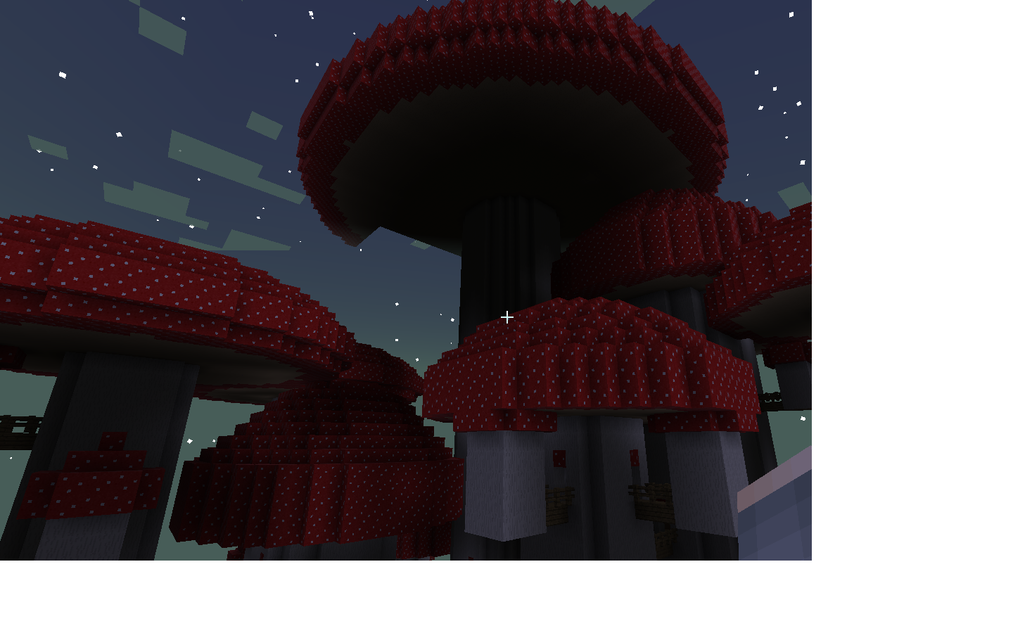 In this Image you can see Mushroom Castle. It can be found in mushroom biome.