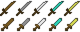 The first two sets of weapons!