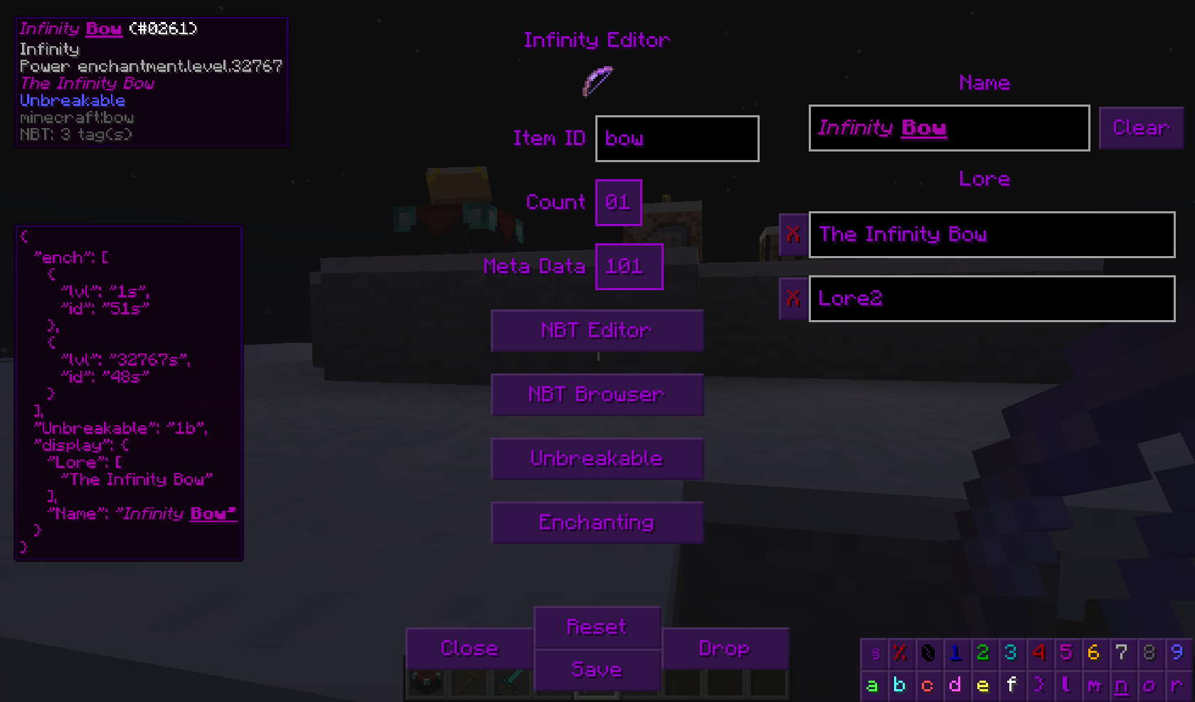 universal minecraft editor tutorial inventory editing