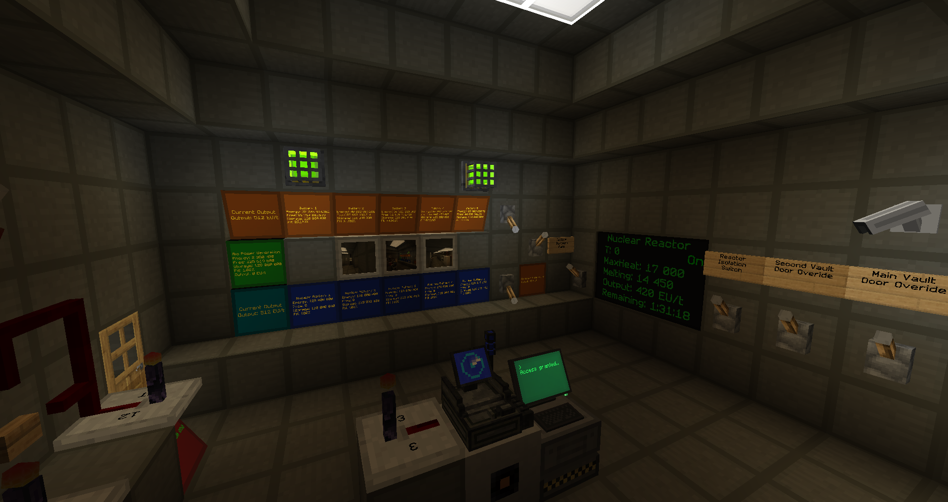A screenshot of a nuclear bunker created with this modpack.