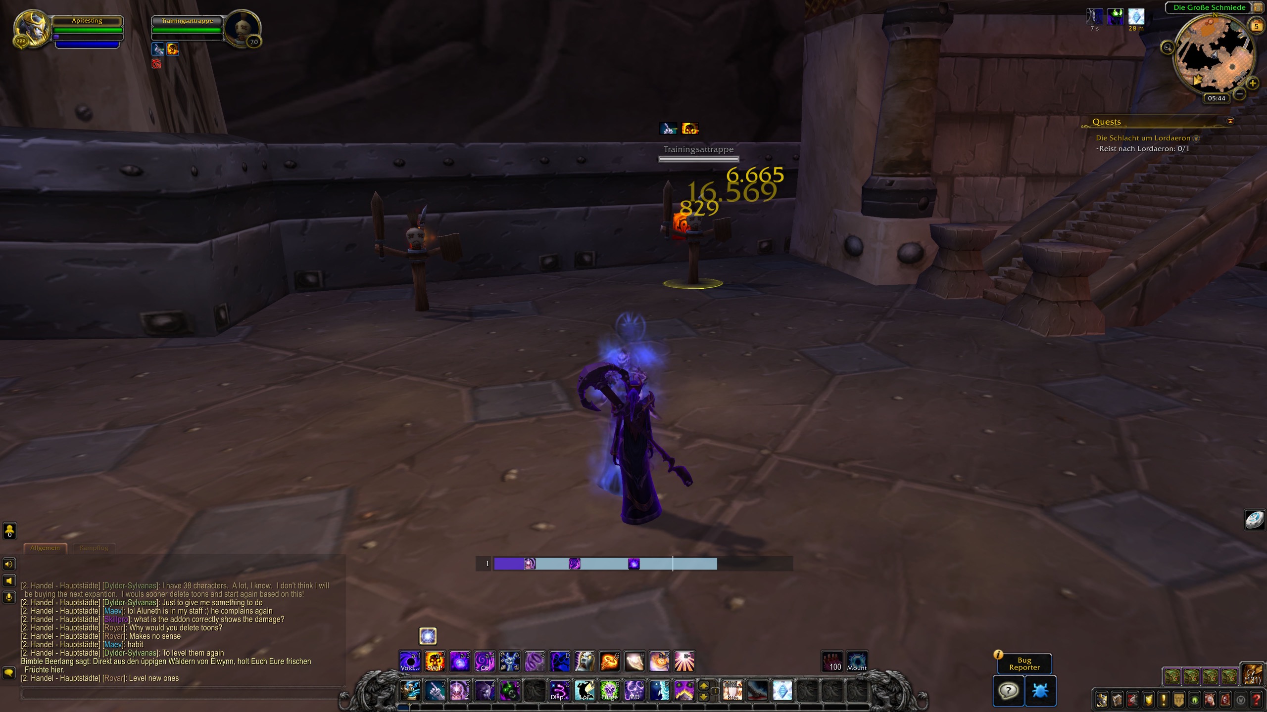 InsanityBar with settings not to hide outside voidform