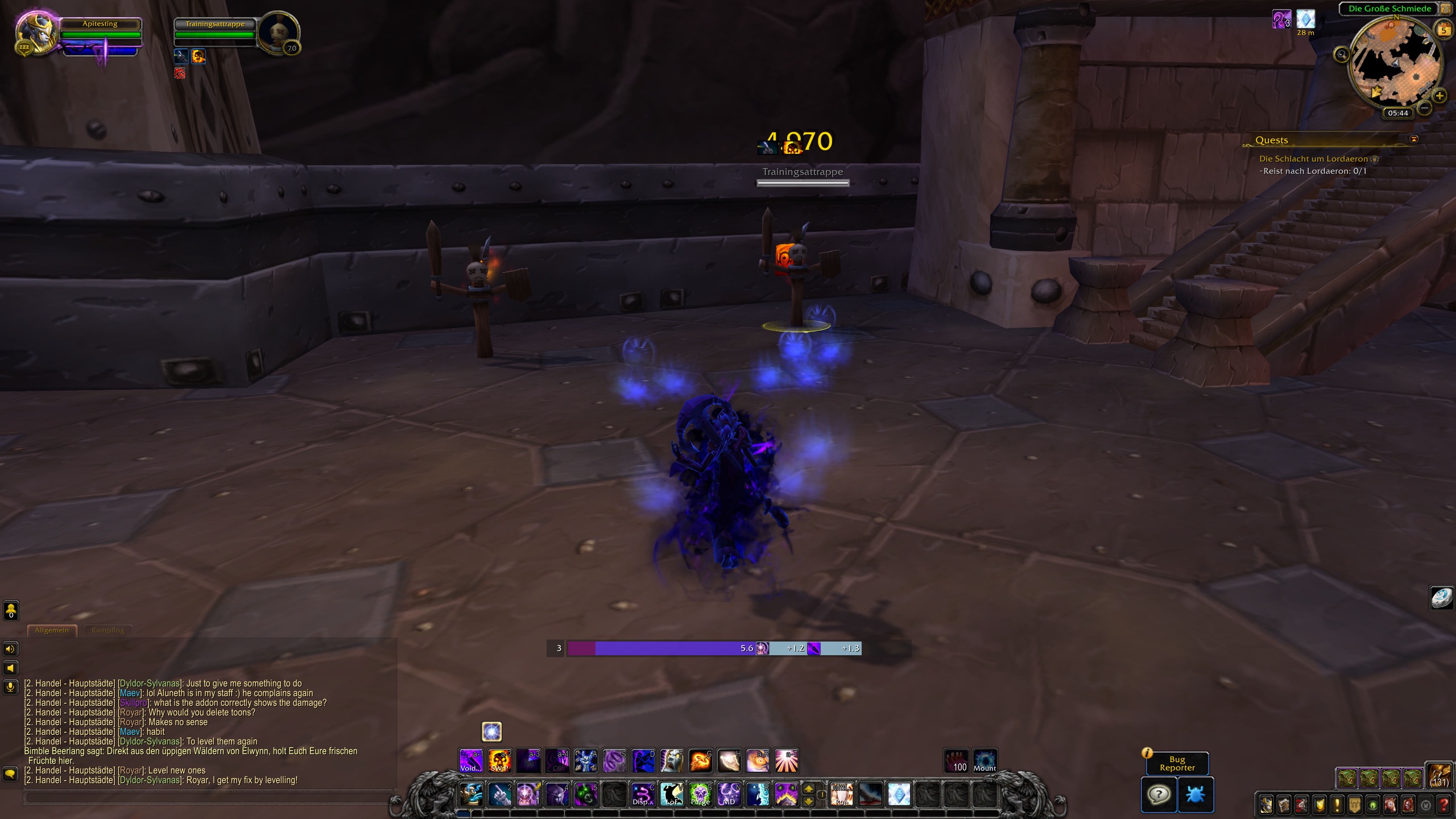 During insanity drainage with 3 stacks of voidform