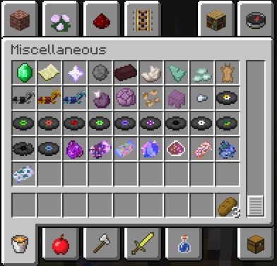 Creative Miscellaneous Tab - Ores & Ingots