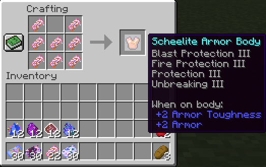 Scheelite ChestPlate Recipe