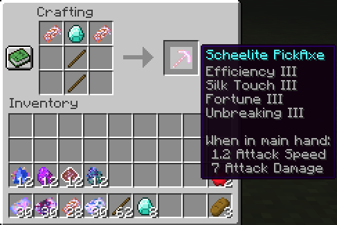 Scheelite PickAxe Recipe