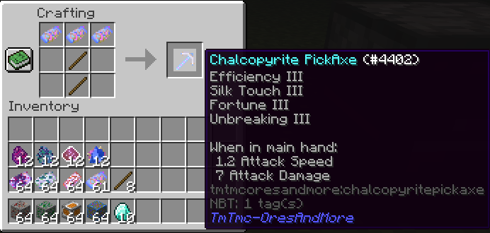 Chalcopyrite PickAxe Recipe