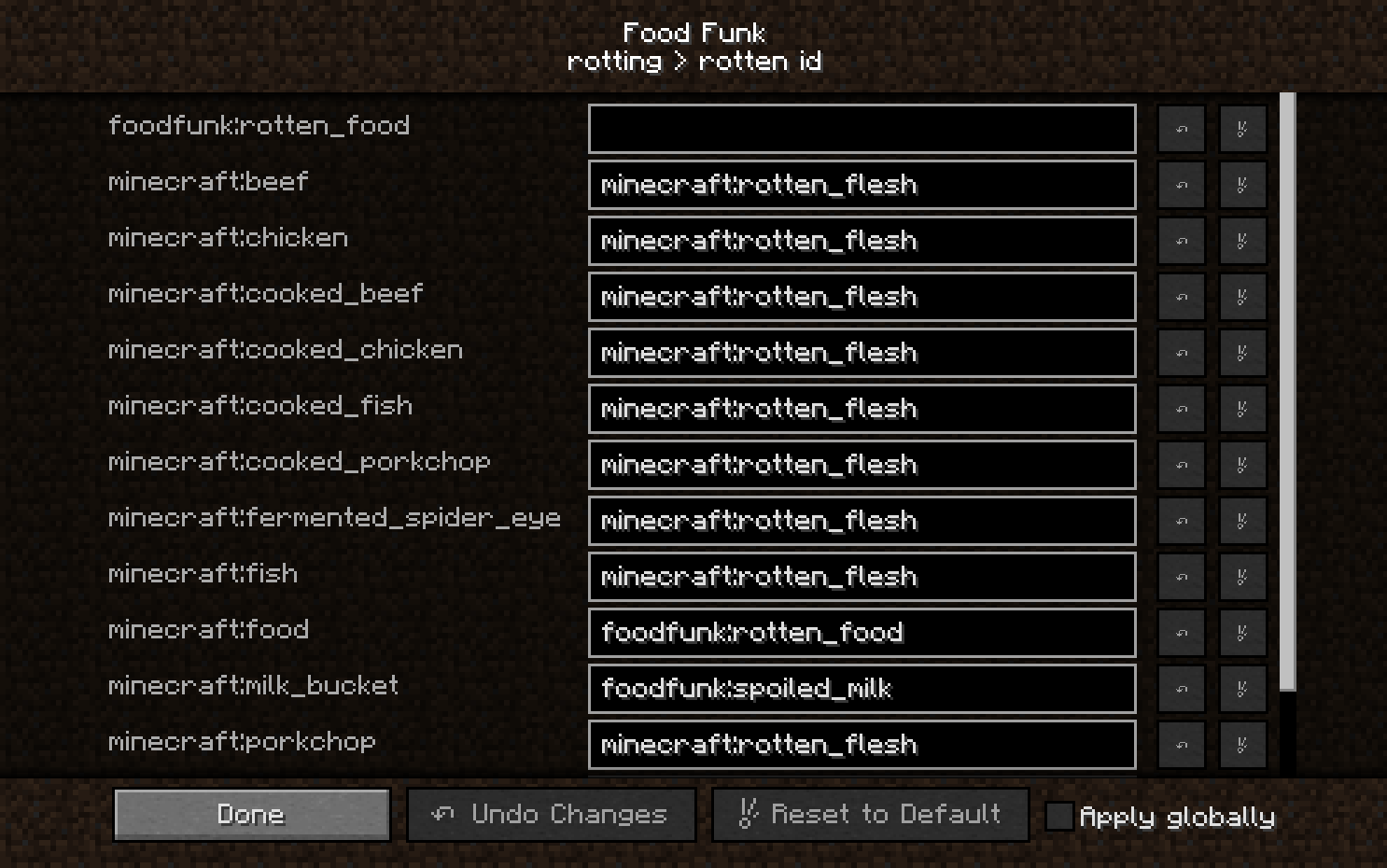 Config rotten id