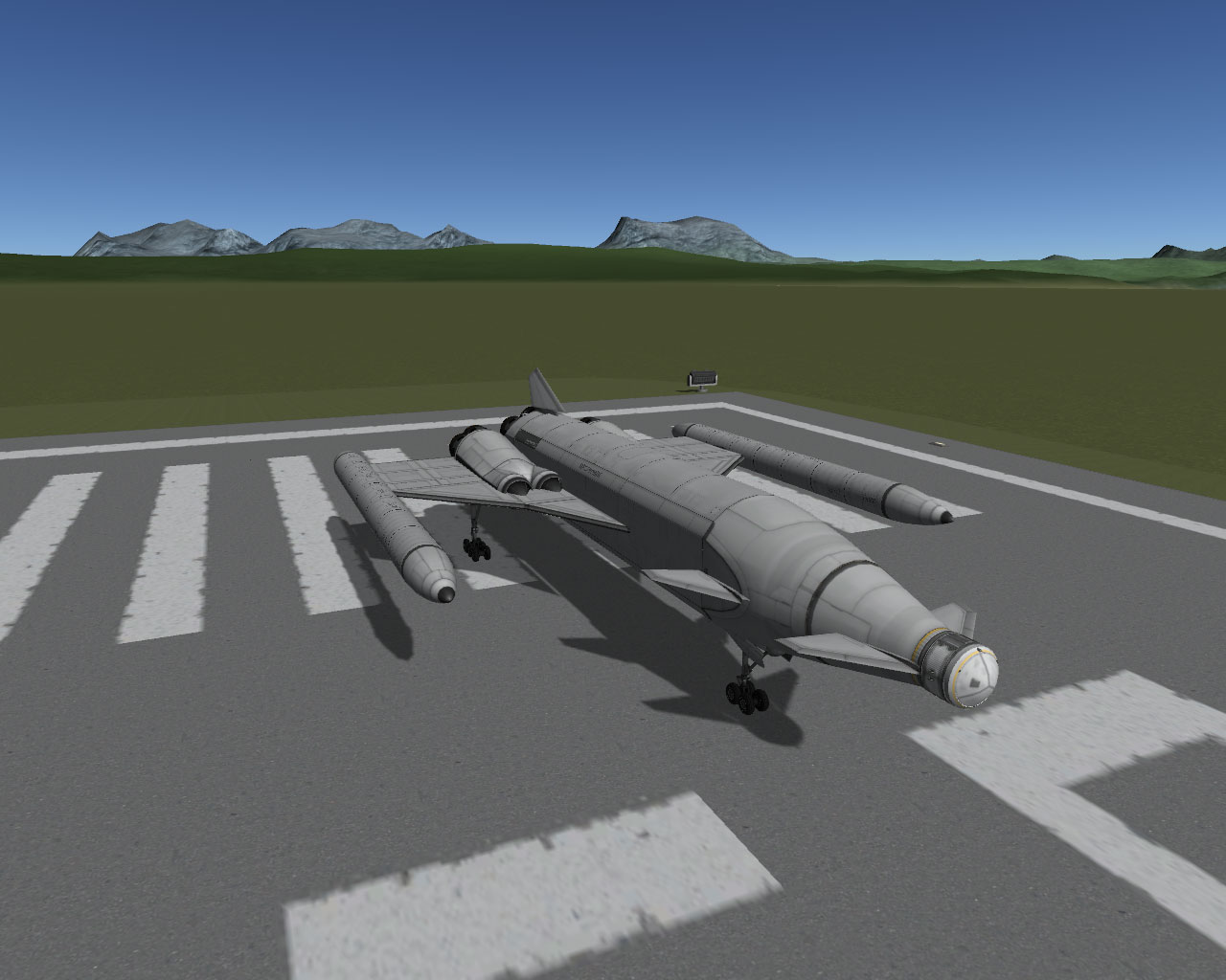 Spacecraft on runway before takeoff