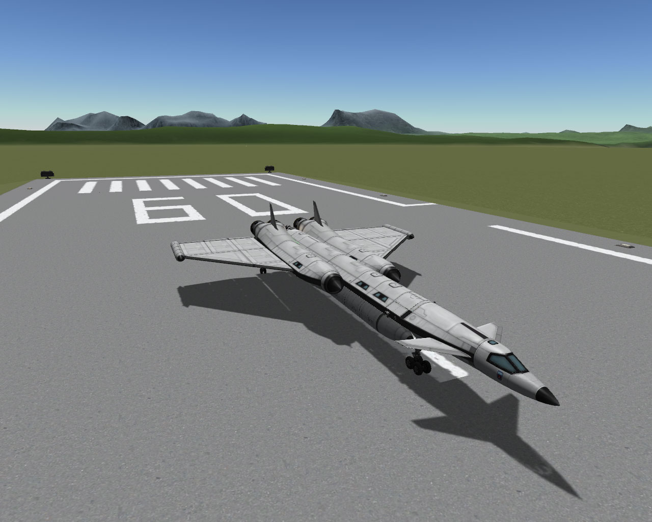 Spacecraft on runway