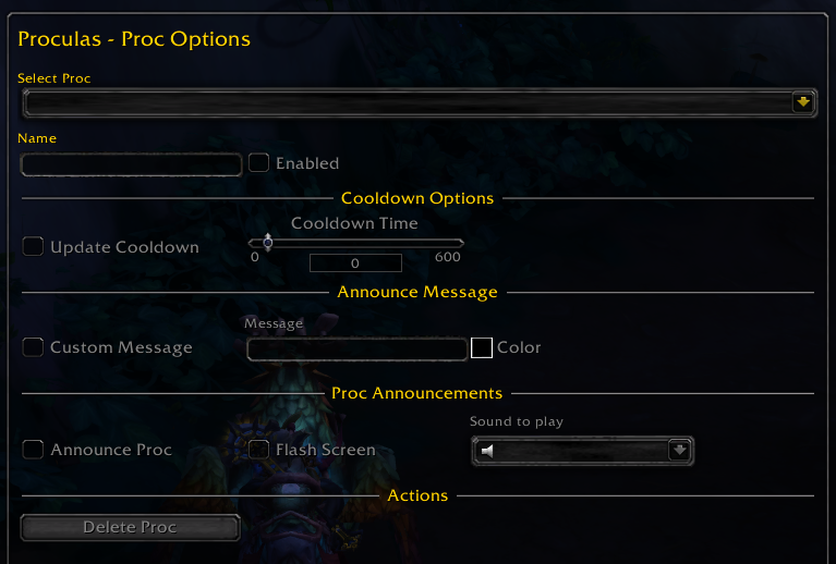 Proc options