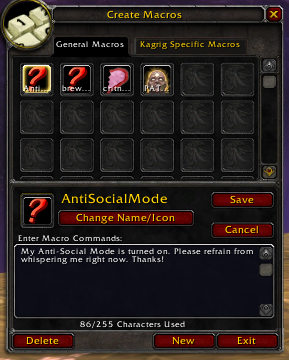 Macro that is generated upon ASM being toggled on.