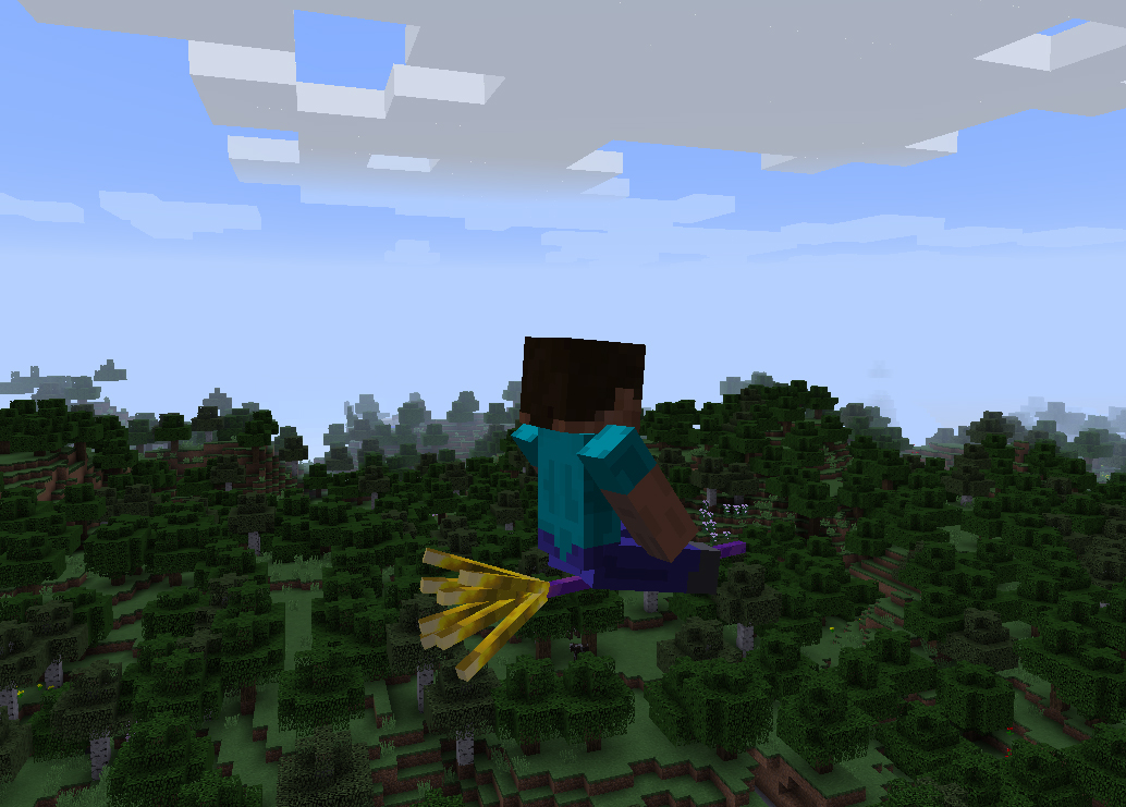 Flying broom in minecraft