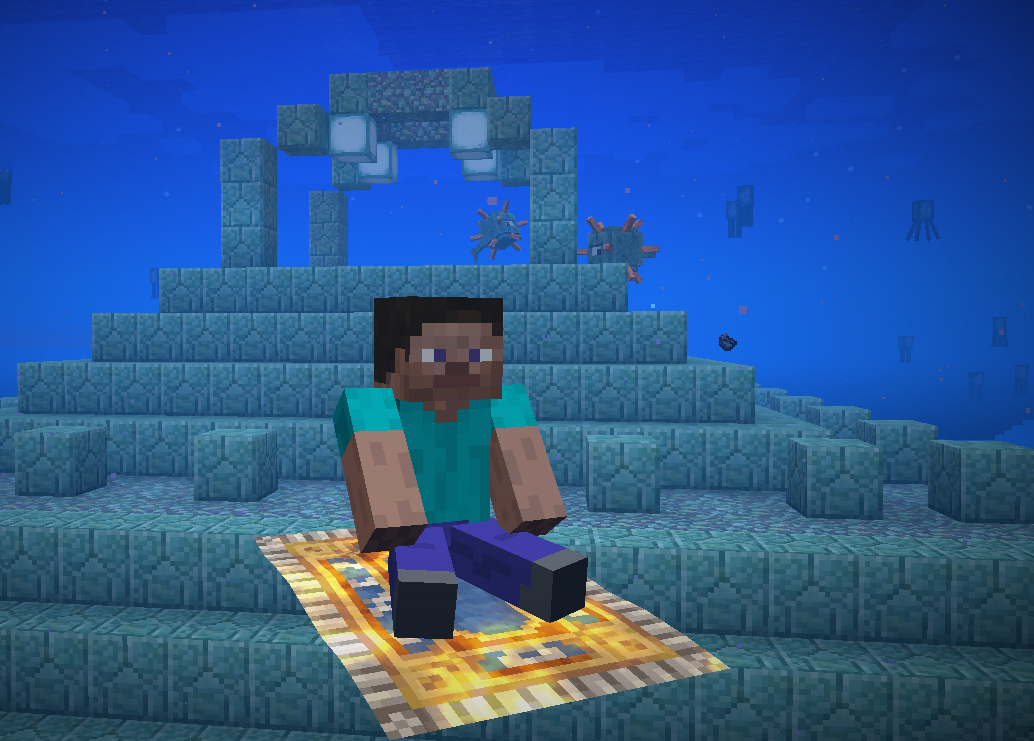 Flying carpet underwater : minecraft