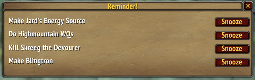 Reminder Popup