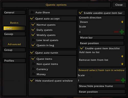 Options Menu