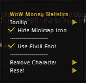 WoW Money Statistics v2.0.0.0 - Context Menu