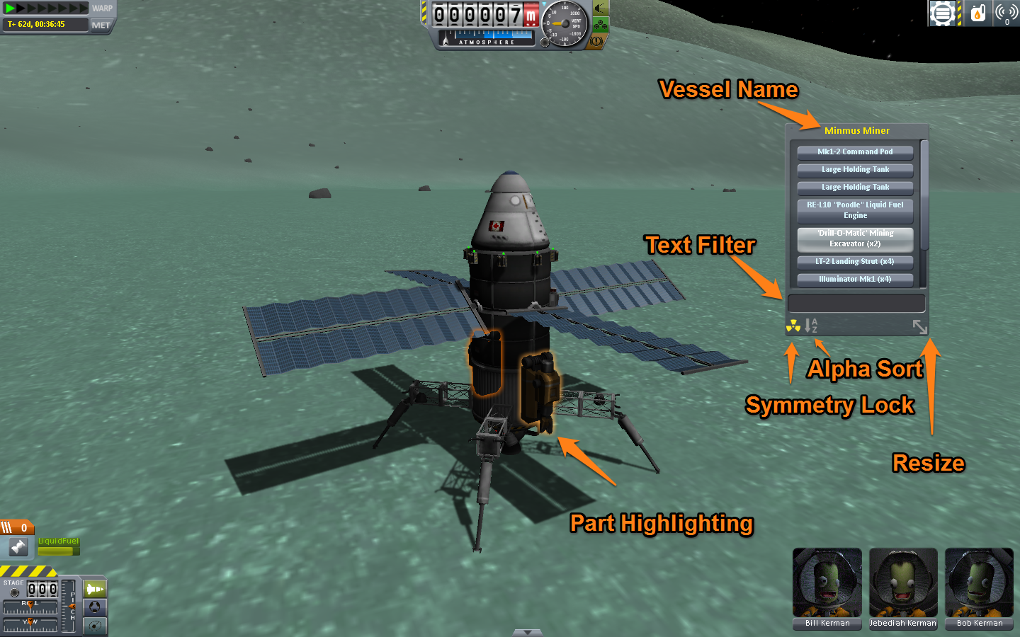 Part Commander Screenshots Kerbal Space Program Mods CurseForge   Shot1 