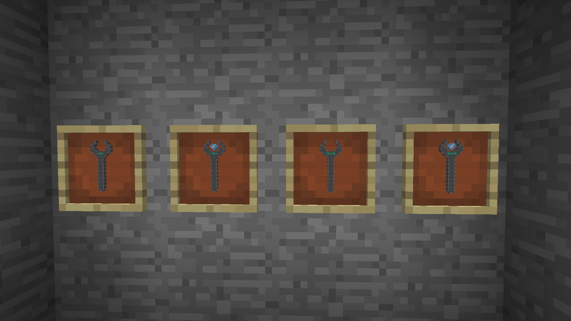 From left to right: One-way, one-way carrying data, two-way, two-way carrying data.