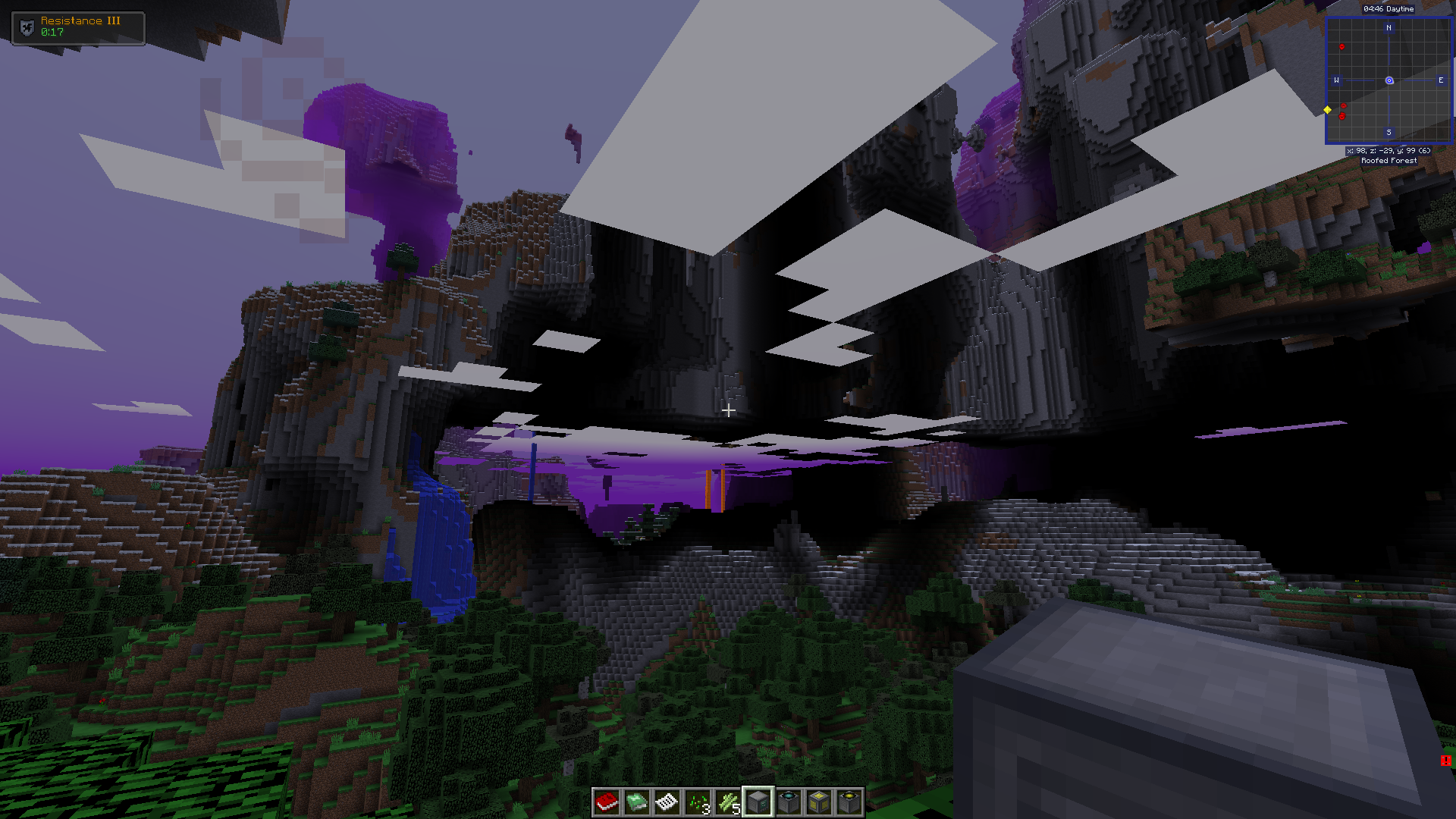 Work your way up to technologies that let you teleport to fantastic alien planets! (RFTools Dimensions)