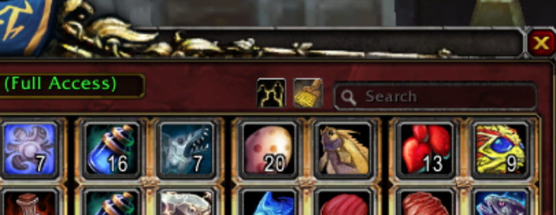 Guild Control and Sort Buttons in Guild Bank