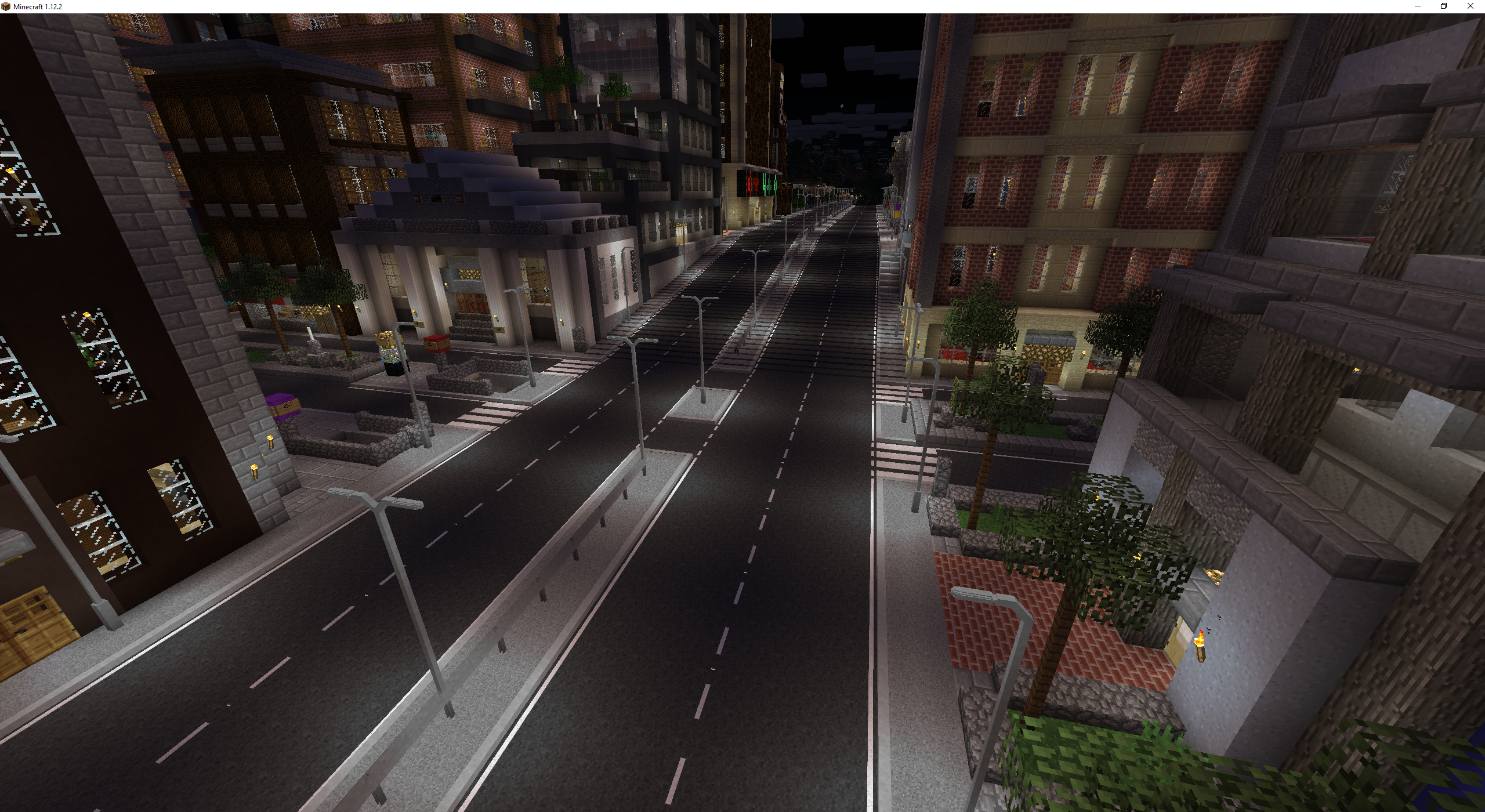 A city road at night