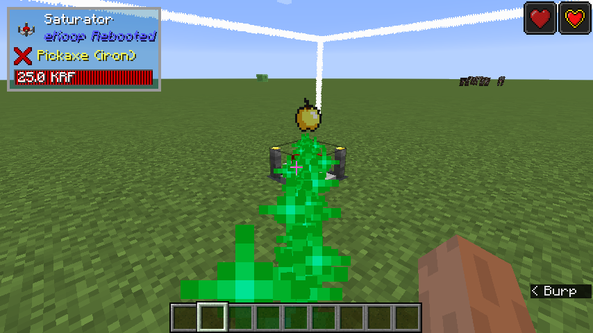 An autofeeder showing the radius and feeding a player.