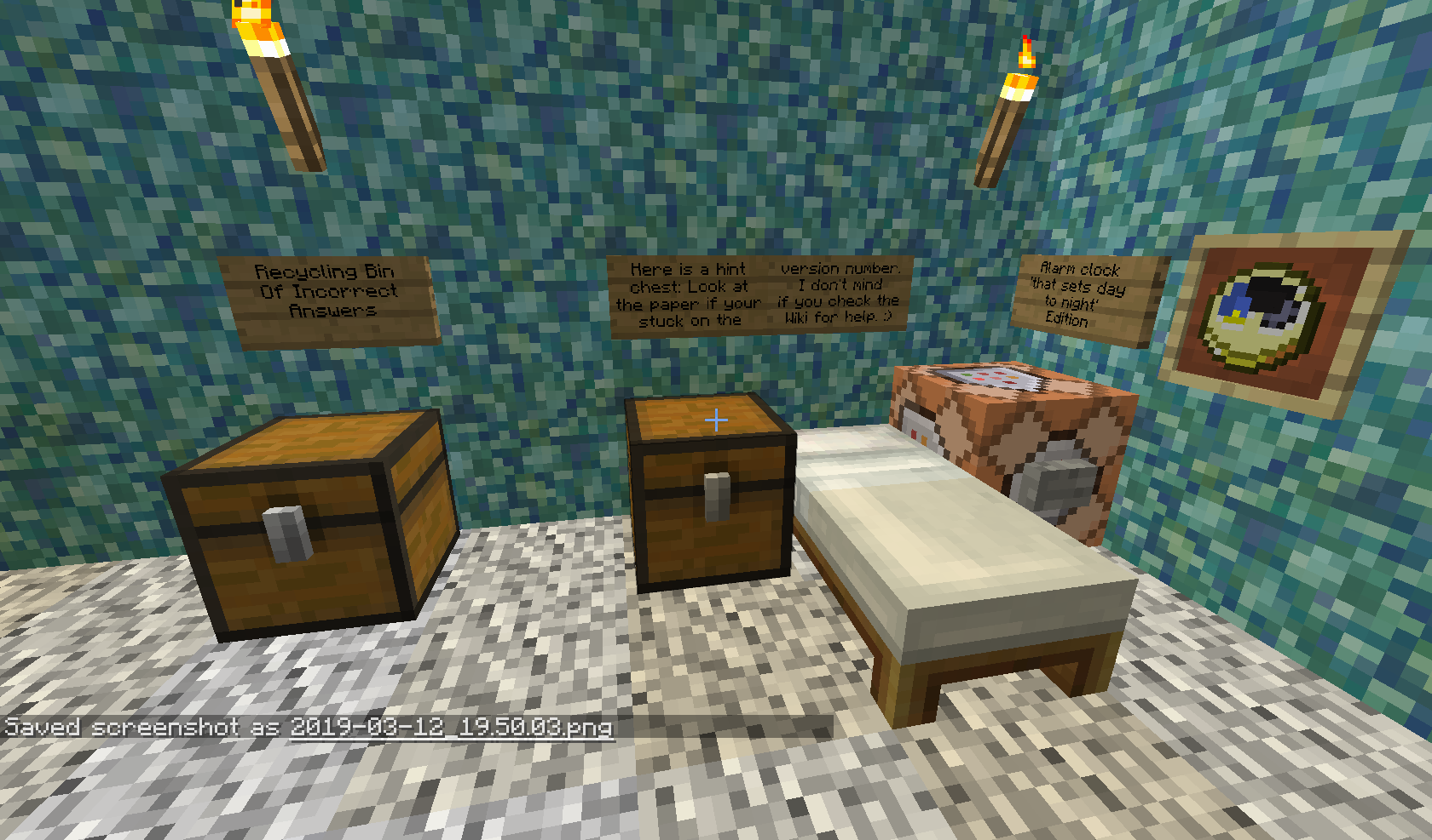 Room 2 - Hint Chest, Bed To Set Spawnpoint/Checkpoint