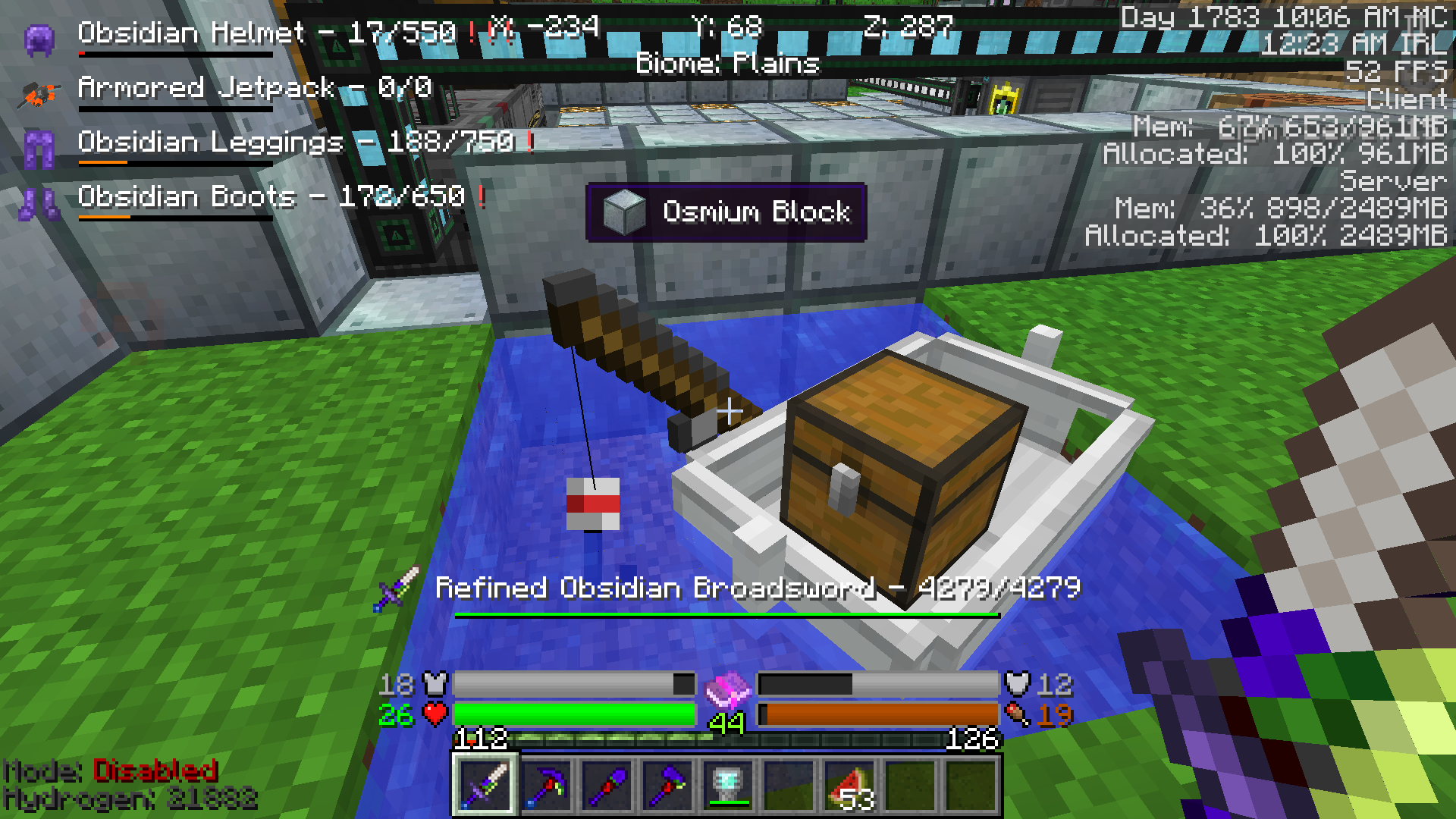 Auto fishing with the Moar Boats Mod!