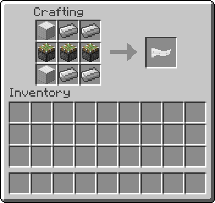 Thumbnail Consisting of:
2 Iron Blocks
4 Iron Ingots
3 Sticky Pistons