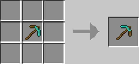 Shows the recipes for the hind tipped pickaxes. (20 recipes)