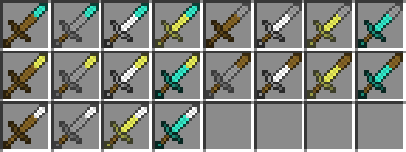 The 20 craftable swords as of update 1.5
