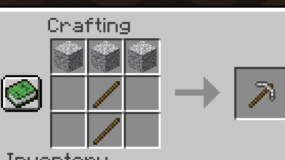 Diorite Pick Recipe