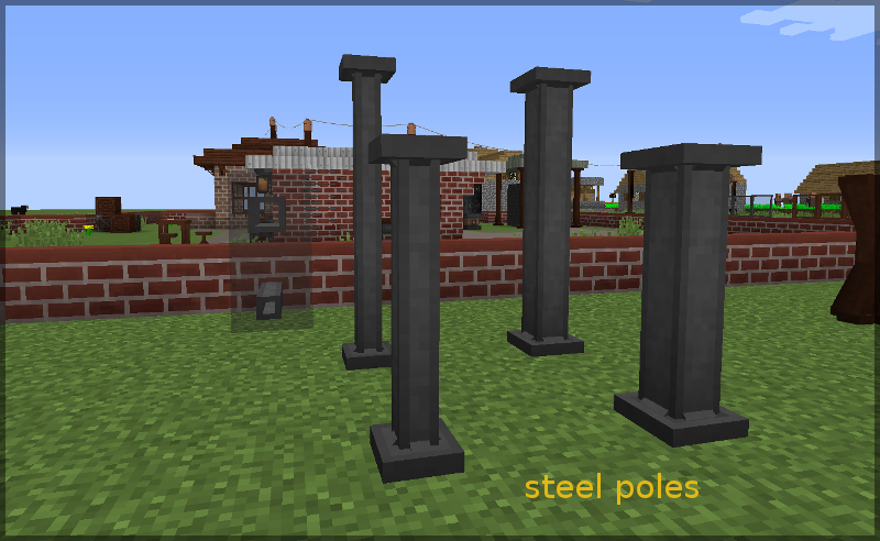 Steel pole supports