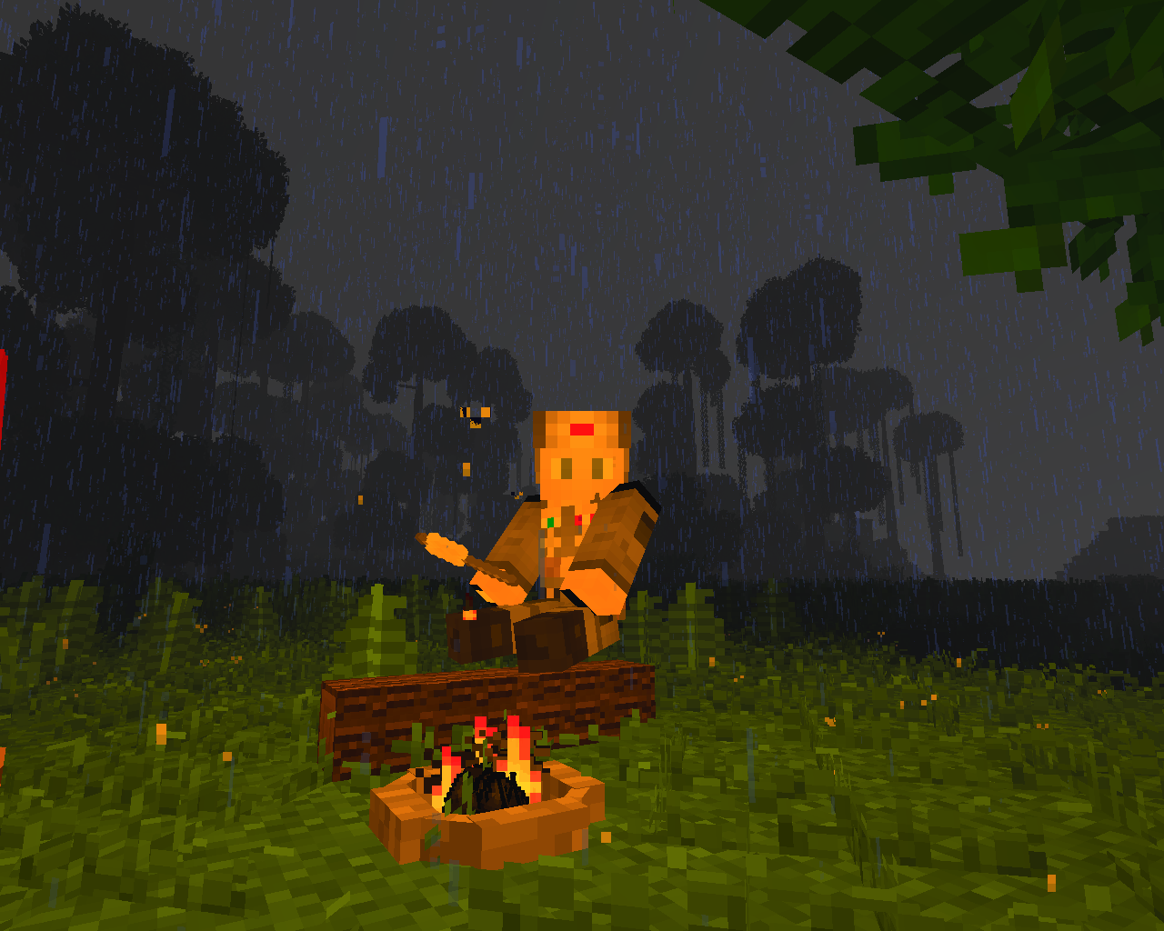 Eating marshmallows next to my camp