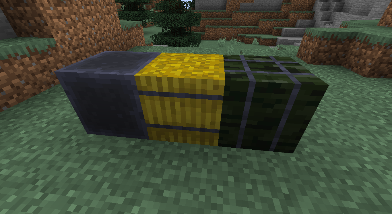 Iron Block, Hay Bale & Dried Kelp Block